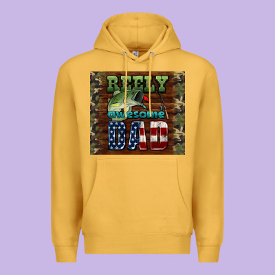 Reely Awesome Dad Premium Hoodie Designed By Hra Design Shop