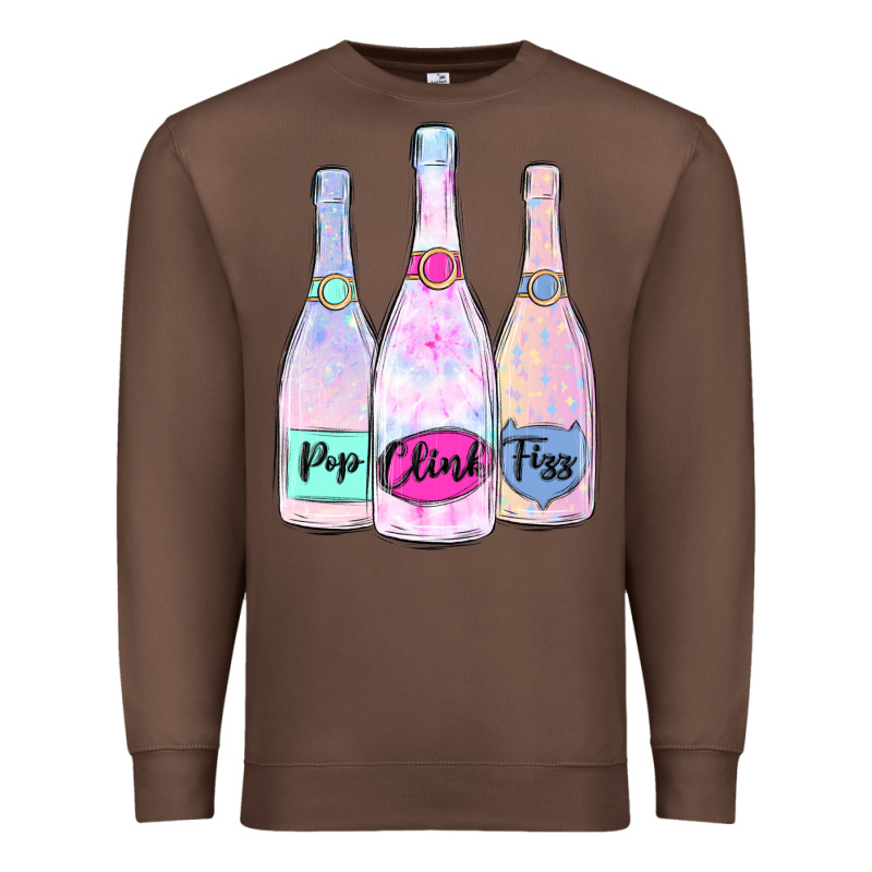 Pop Clink Fizz Champagne Bubbly Premium Sweatshirt by MaliasSmallBusiness | Teevron