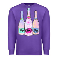 Purple pop clink fizz champagne bubbly Premium Sweatshirt - MaliasSmallBusiness