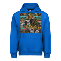 Cobalt western two cute heifers seamless pattern Urban Hoodie - HRA Design Shop