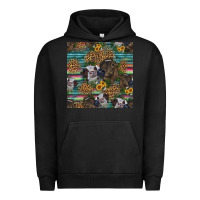 Pigment Black western two cute heifers seamless pattern Urban Hoodie - HRA Design Shop