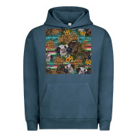 Pigment Midnight Navy western two cute heifers seamless pattern Urban Hoodie - HRA Design Shop