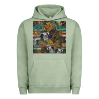 Pigment Oil Green western two cute heifers seamless pattern Urban Hoodie - HRA Design Shop