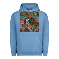 Pigment Pebble Blue western two cute heifers seamless pattern Urban Hoodie - HRA Design Shop