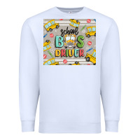 White school bus driver Premium Sweatshirt - MaliasSmallBusiness