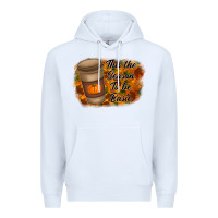 White tis the season to be basic Premium Hoodie - RacoonDesign