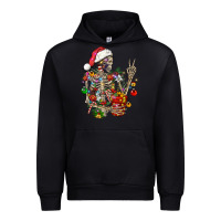 Black Christmas lights and skeleton Urban Hoodie - FaDigitalArtStudio