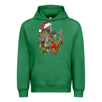 Emerald Christmas lights and skeleton Urban Hoodie - FaDigitalArtStudio