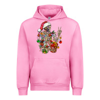 Fuchsia Pink Christmas lights and skeleton Urban Hoodie - FaDigitalArtStudio