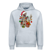 Heather Grey Christmas lights and skeleton Urban Hoodie - FaDigitalArtStudio