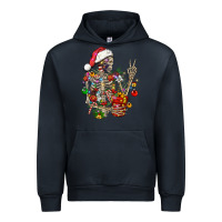 Navy Christmas lights and skeleton Urban Hoodie - FaDigitalArtStudio