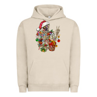 Pigment French Oak Christmas lights and skeleton Urban Hoodie - FaDigitalArtStudio