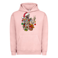 Pigment Salmon Christmas lights and skeleton Urban Hoodie - FaDigitalArtStudio