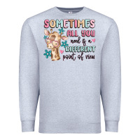 Heather Grey sometimes all you need is a different point of  vi Premium Sweatshirt - MaliasSmallBusiness