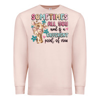 Pale Pink sometimes all you need is a different point of  vi Premium Sweatshirt - MaliasSmallBusiness