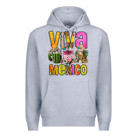 Heather Grey viva mexico mexican coffee cups Premium Hoodie - FaDigitalArtStudio
