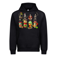 Black christmas skeleton coffee cups Urban Hoodie - FaDigitalArtStudio