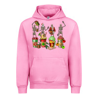 Fuchsia Pink christmas skeleton coffee cups Urban Hoodie - FaDigitalArtStudio