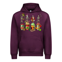 Mauve Wine christmas skeleton coffee cups Urban Hoodie - FaDigitalArtStudio