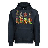 Navy christmas skeleton coffee cups Urban Hoodie - FaDigitalArtStudio