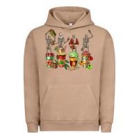 Pigment Burro christmas skeleton coffee cups Urban Hoodie - FaDigitalArtStudio