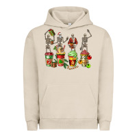 Pigment French Oak christmas skeleton coffee cups Urban Hoodie - FaDigitalArtStudio