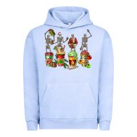 Pigment Grape Ice christmas skeleton coffee cups Urban Hoodie - FaDigitalArtStudio