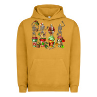 Pigment Peanut Butter christmas skeleton coffee cups Urban Hoodie - FaDigitalArtStudio