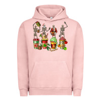 Pigment Salmon christmas skeleton coffee cups Urban Hoodie - FaDigitalArtStudio