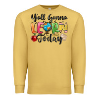 Antique Gold yall gonna learn today Premium Sweatshirt - MaliasSmallBusiness