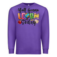 Purple yall gonna learn today Premium Sweatshirt - MaliasSmallBusiness