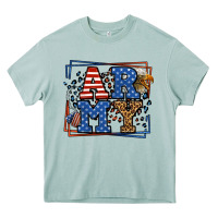 Arona Army Veteran leopard frame 4th of July Heavy Core Tee - LillyAllenDesigns