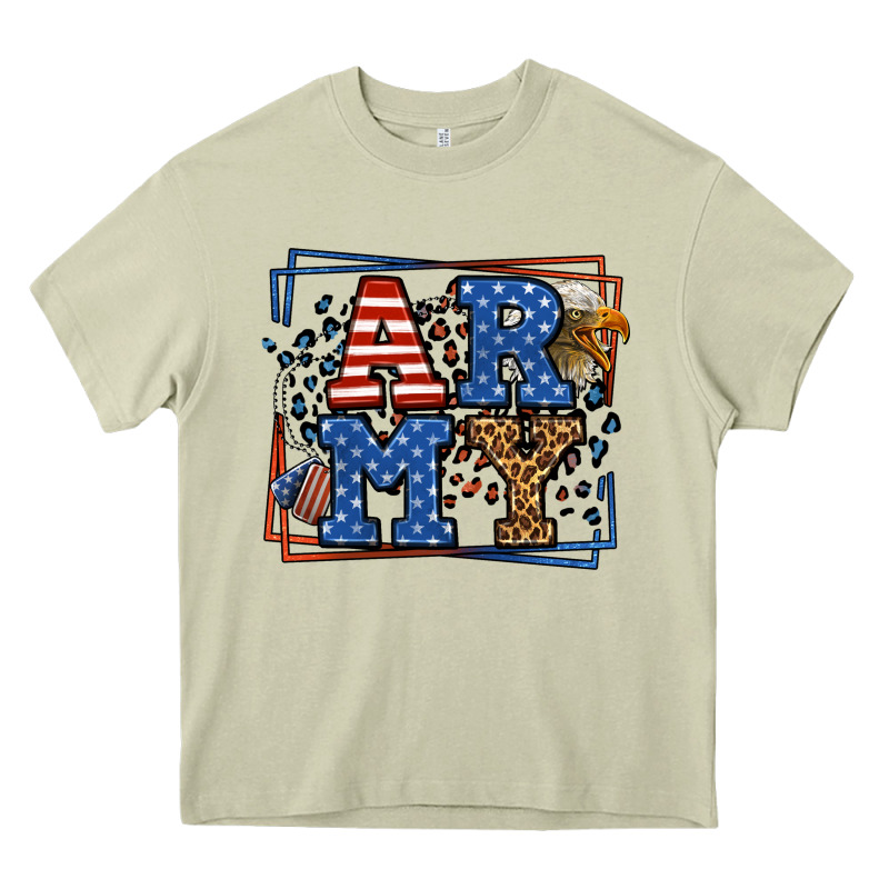 Army Veteran Leopard Frame 4th Of July Heavy Core Tee by LillyAllenDesigns | Teevron