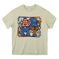 Mossy Army Veteran leopard frame 4th of July Heavy Core Tee - LillyAllenDesigns