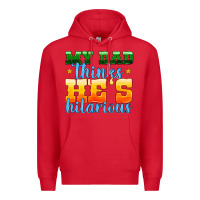 Red my dad thinks he is hilarious Premium Hoodie - HRA Design Shop