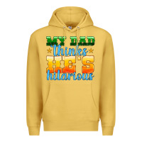 Antique Gold my dad thinks he is hilarious Premium Hoodie - HRA Design Shop