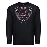 Black valentines day skeleton Premium Sweatshirt - MaliasSmallBusiness
