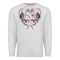 Dove Grey valentines day skeleton Premium Sweatshirt - MaliasSmallBusiness