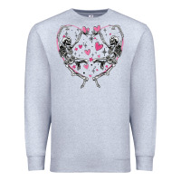 Heather Grey valentines day skeleton Premium Sweatshirt - MaliasSmallBusiness