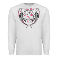 Oatmeal Heather valentines day skeleton Premium Sweatshirt - MaliasSmallBusiness