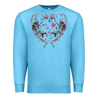 Ocean Blue valentines day skeleton Premium Sweatshirt - MaliasSmallBusiness