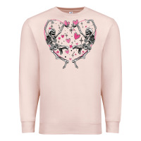 Pale Pink valentines day skeleton Premium Sweatshirt - MaliasSmallBusiness