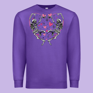Valentines Day Skeleton Premium Sweatshirt Designed By Maliassmallbusiness