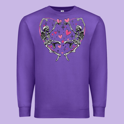 Premium Sweatshirt valentines day skeleton