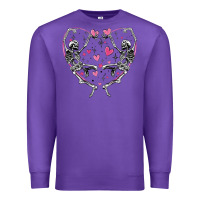 Purple valentines day skeleton Premium Sweatshirt - MaliasSmallBusiness