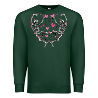 Sports Green valentines day skeleton Premium Sweatshirt - MaliasSmallBusiness
