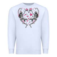 White valentines day skeleton Premium Sweatshirt - MaliasSmallBusiness