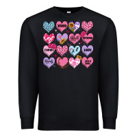 Black valentines candy hearts Premium Sweatshirt - MaliasSmallBusiness