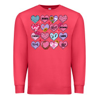 Cardinal valentines candy hearts Premium Sweatshirt - MaliasSmallBusiness