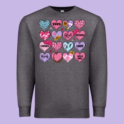 Premium Sweatshirt valentines candy hearts